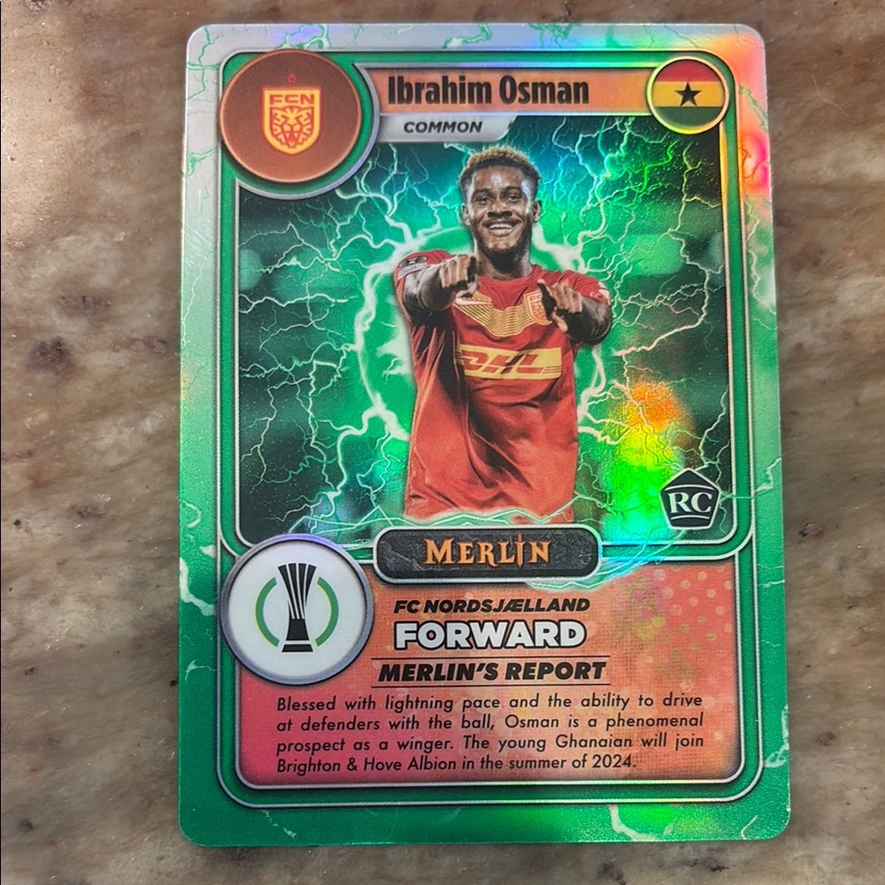 Topps Europa League featuring FC Nordsjælland Forward Ibrahim Osman MERLIN card
